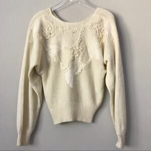 VTG 80s Kristina Lace & Ribbon Sweater in Sz M